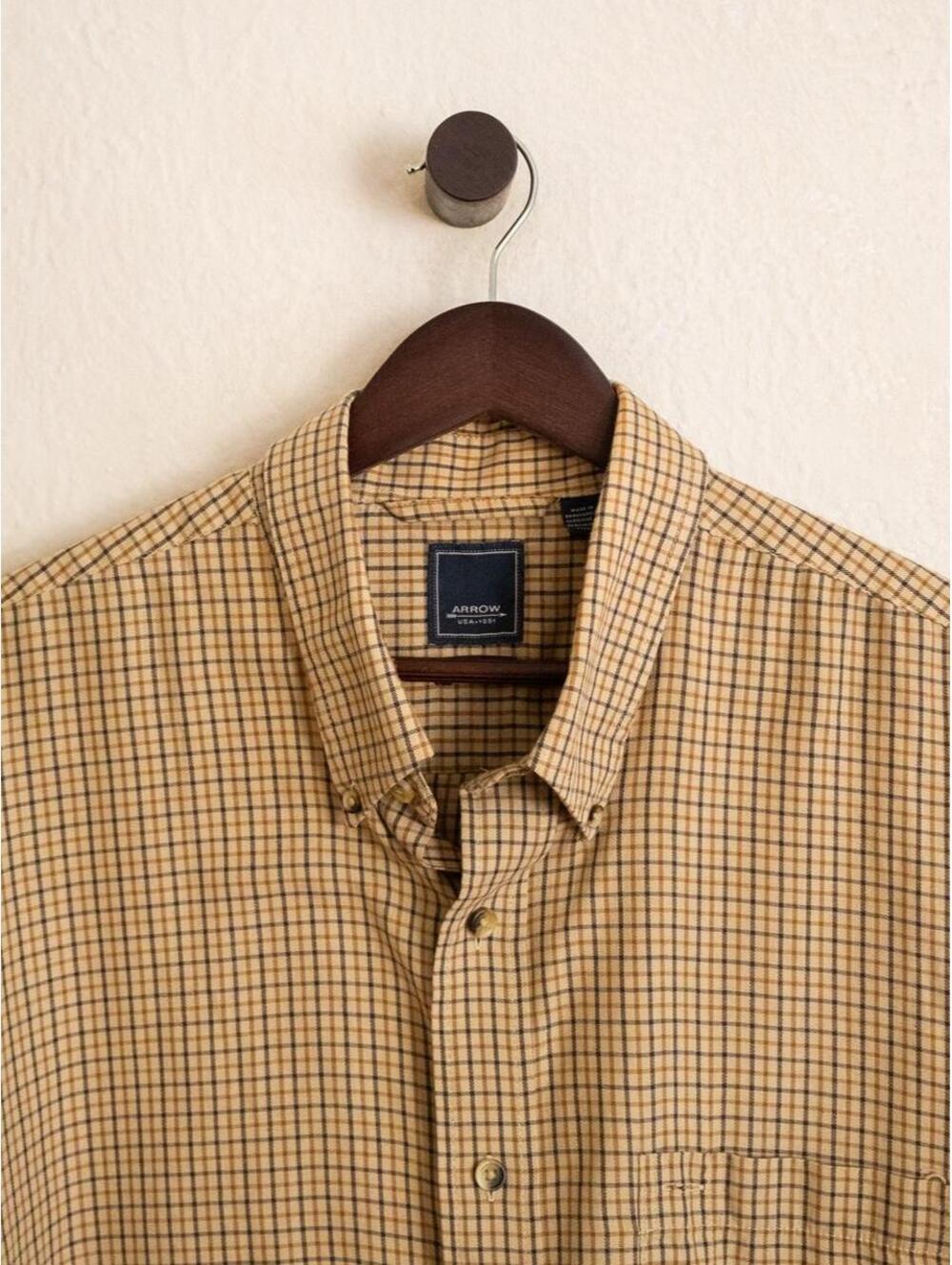 Arrow Tan Check Button-Down Shirt